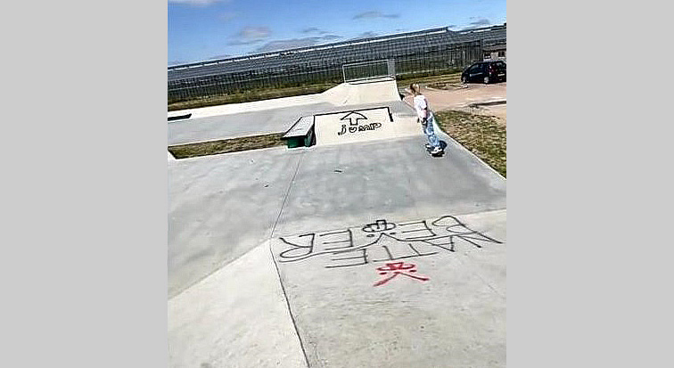 Vandalen bekladden skatepark, kosten 700 euro Zaltbommel