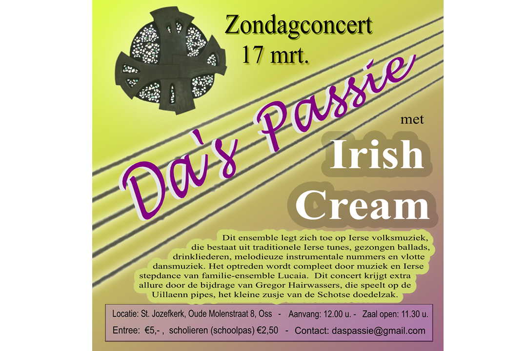 'Irish Cream' op zondag 17 maart