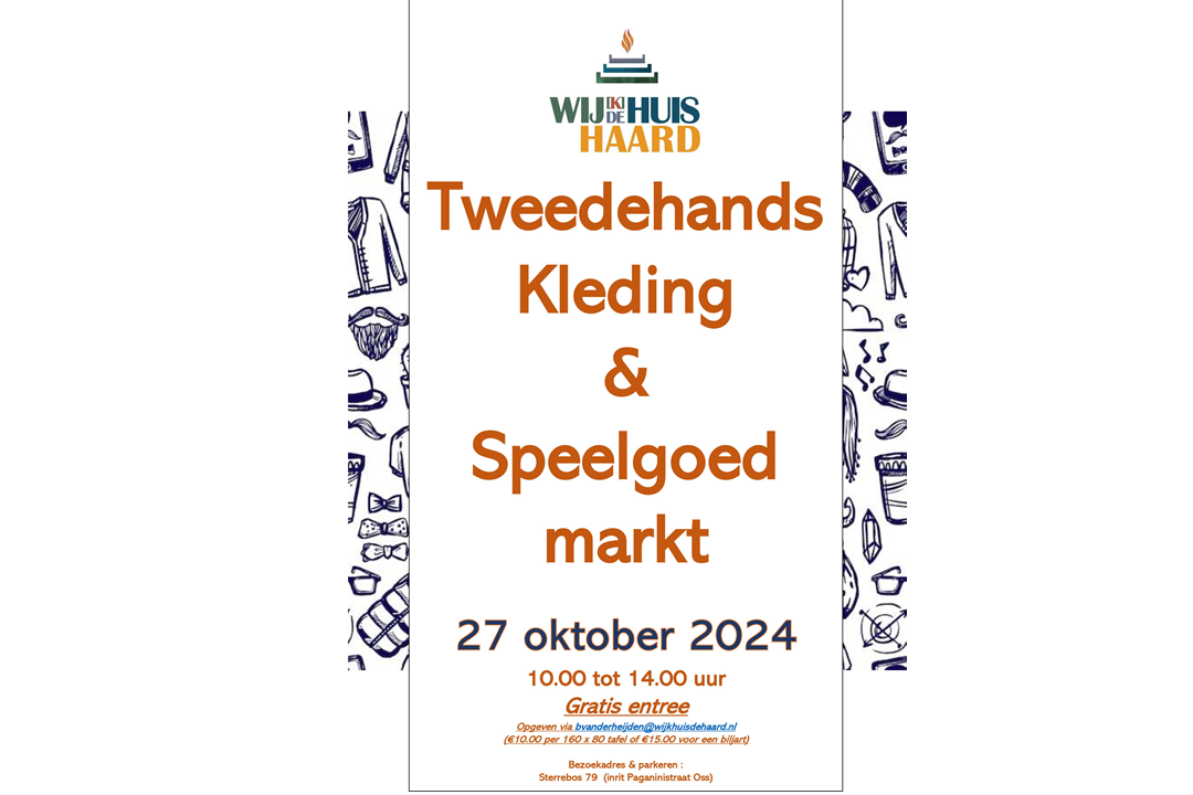 Tweedehandskledingmarkt & speelgoedmarkt 27 oktober