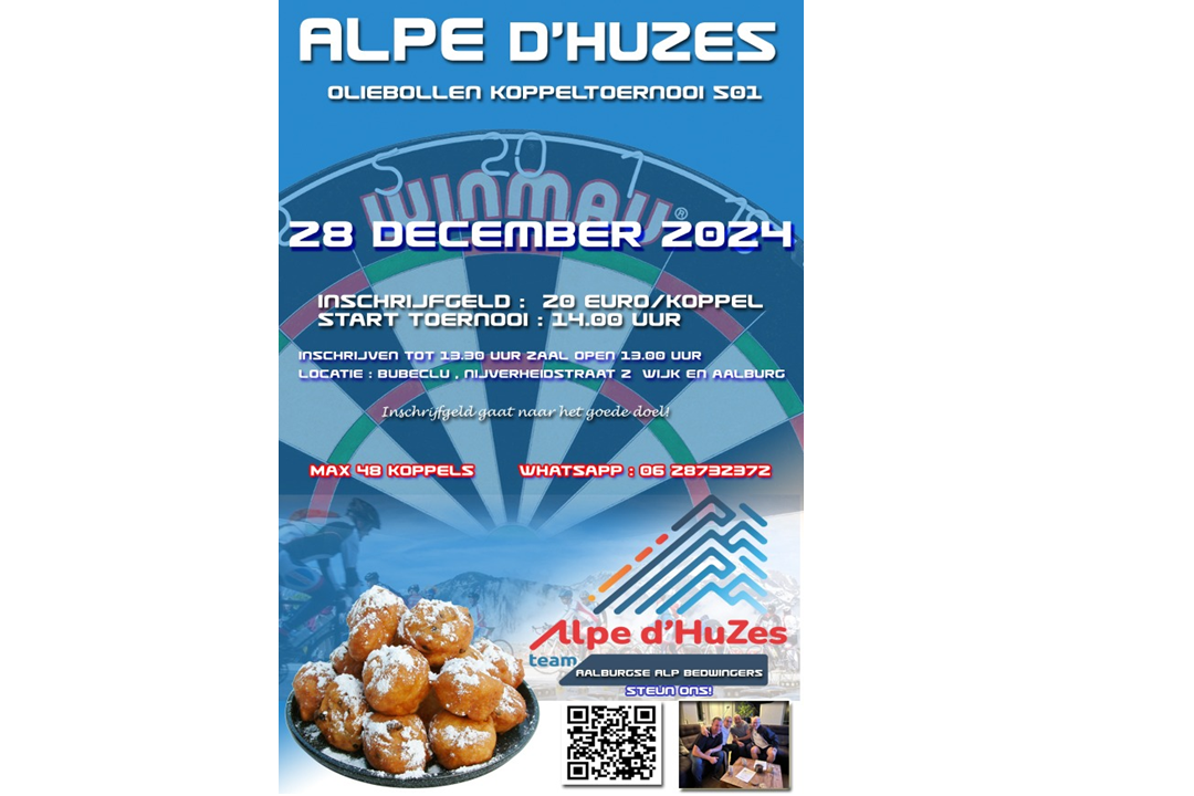 Gezellig darten voor team Alpe d’Huzes