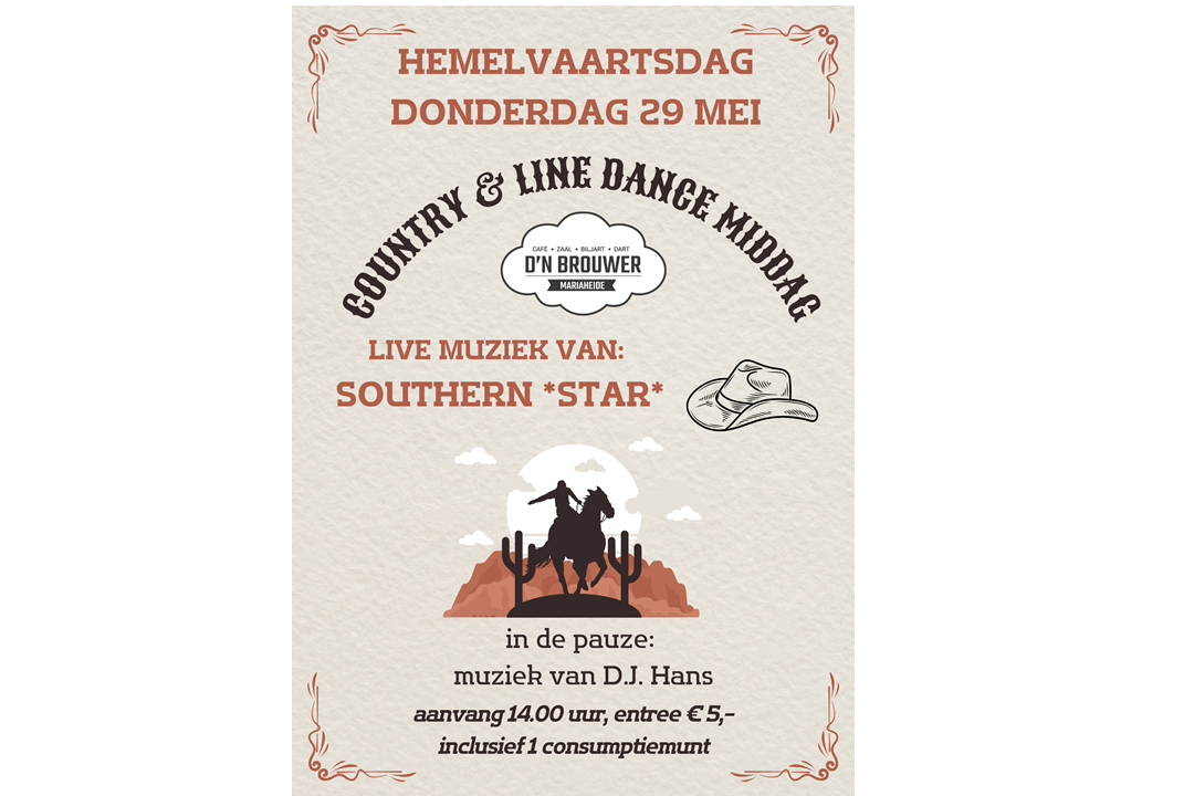 Hemelvaart 29 Mei live muziek m,m,v Southern*star*