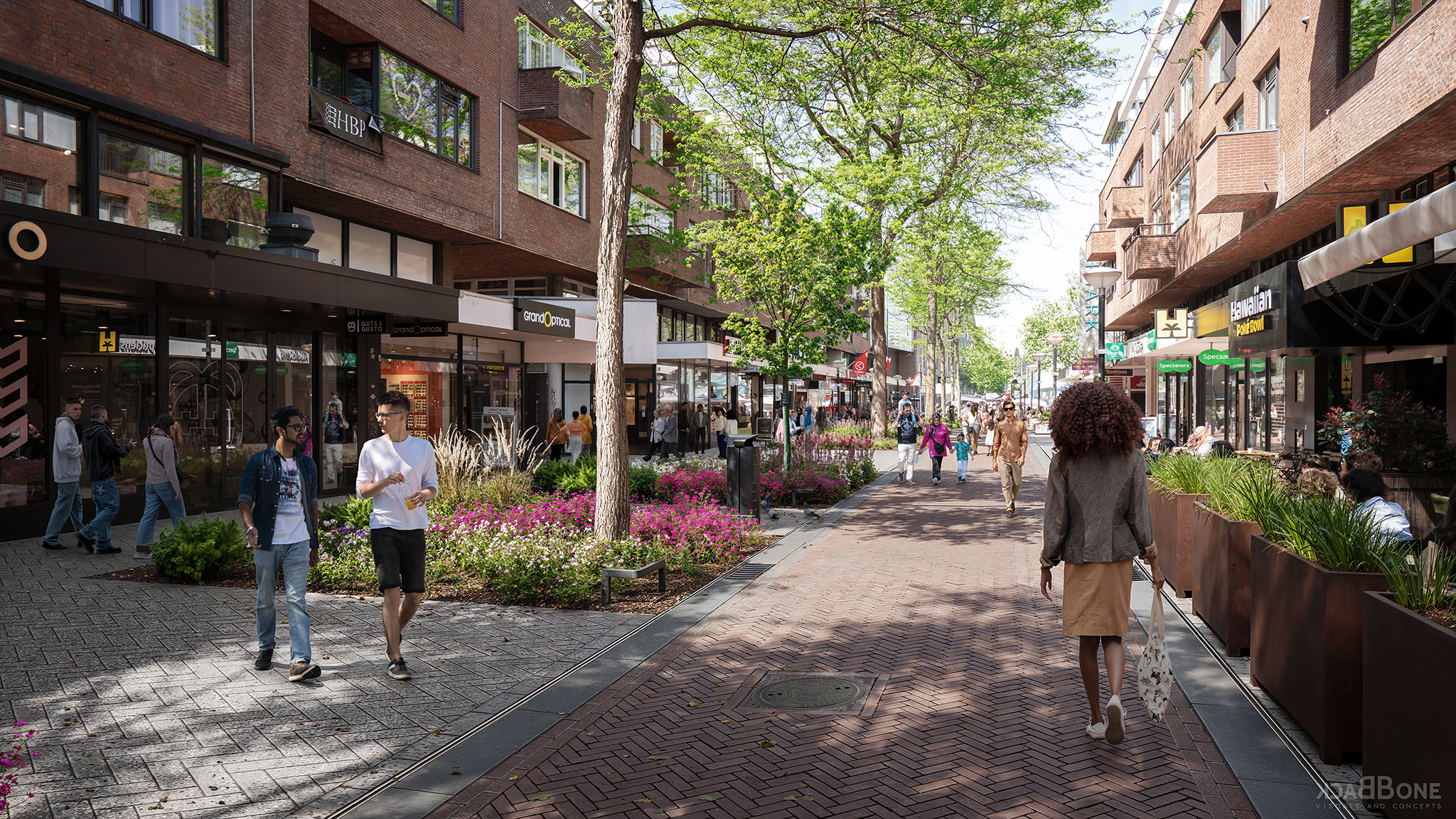 Groen & inrichting Vrijstraat Marktstraat Nieuwstraat Hermanus Boexstraat