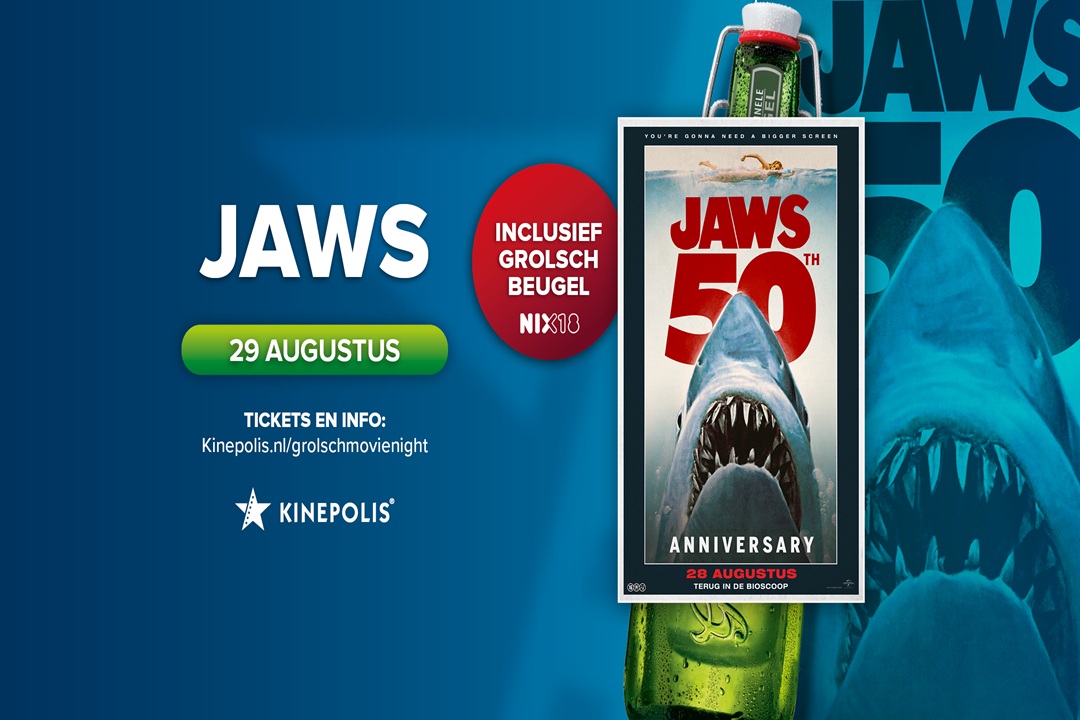 Klassieker Jaws te zien tijdens Grolsch Movie Night bij Kinepolis