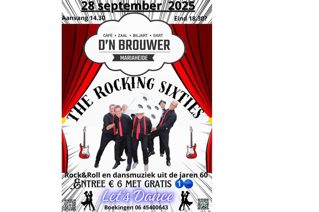 Dansmiddag met The Rocking Sixties  Cafe D`n Brouwer